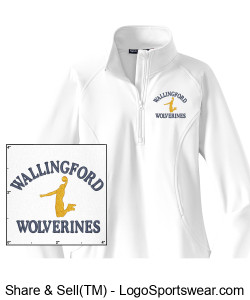 Ladies Wolverines "Home White" Stretch 1/2-Zip Pullover Design Zoom
